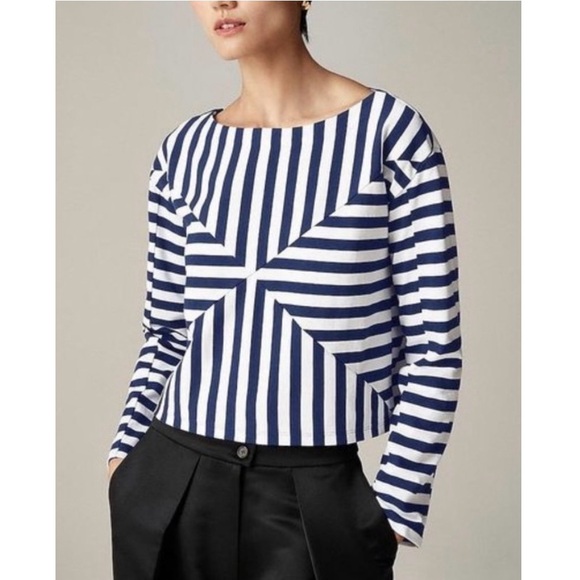 J. CREW NEW Christopher John Rogers X J. Crew mariner cloth T-shirt stripe CF252